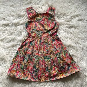 I.Madeline‎ Colorful Paisley Yarn Cut-Out Dress